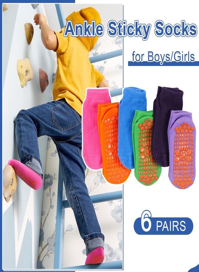 HYCLES Boys Girls Non-Slip Toddler Socks Grip Ankle Sticky Sock Anti-Skid Socks for Kids 6 Pairs for 2-5 Years Kids - Image 3